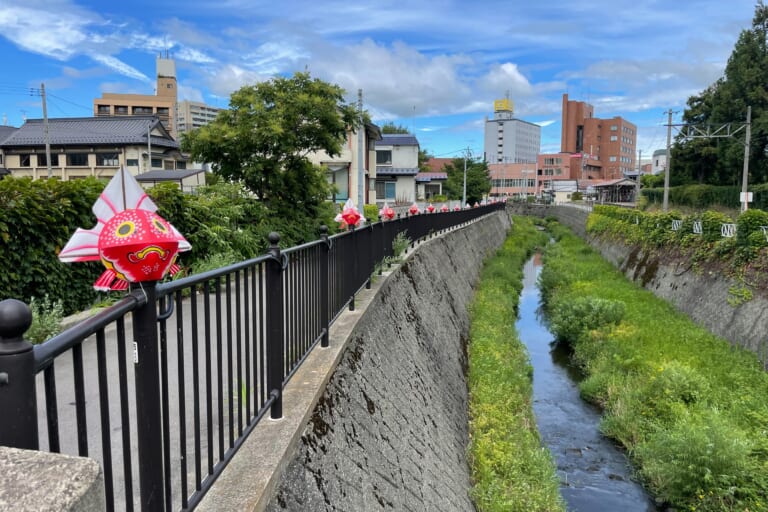 金魚ねぷたと青い空。