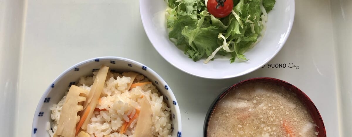 【親和の学生寮】今日の朝ごはん☆竹の子まぜごはん