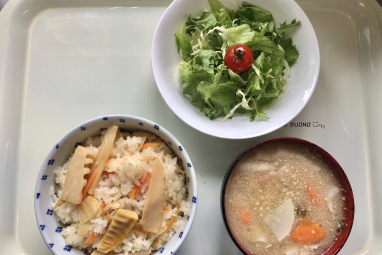 【親和の学生寮】今日の朝ごはん☆竹の子まぜごはん