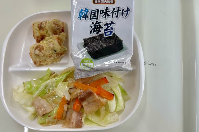 【親和の学生寮】今日の朝ごはん☆肉野菜炒め