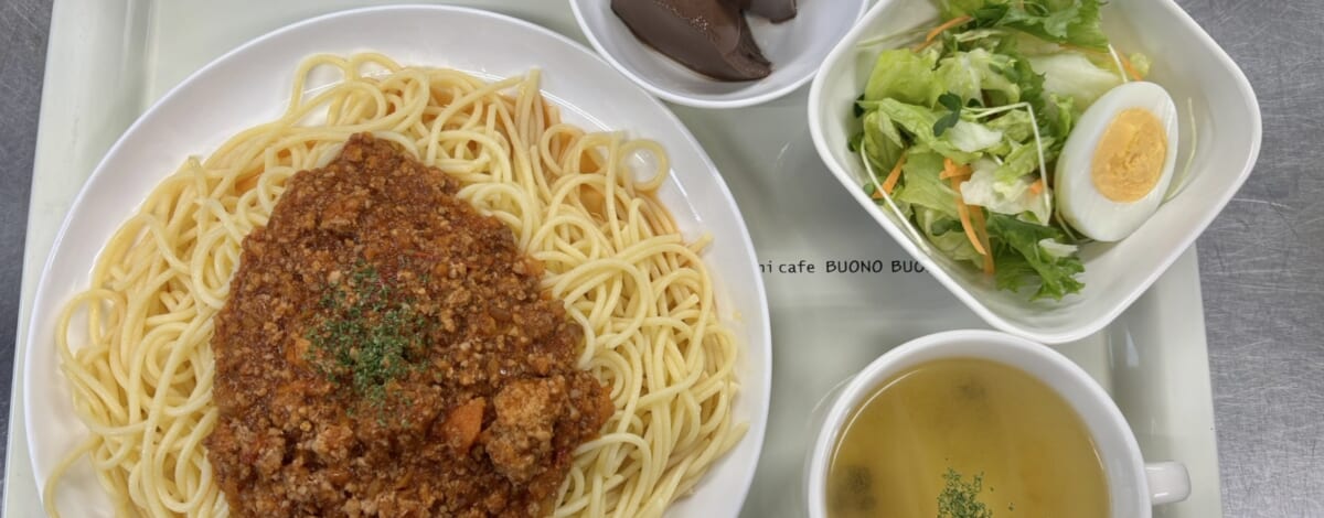 【親和の学生寮】今日の晩ごはん☆ミートソーススパゲティ