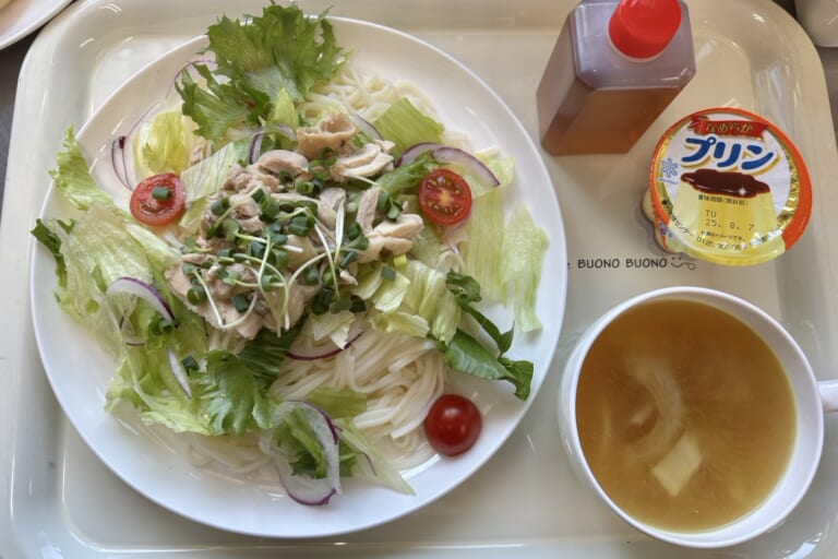 【親和の学生寮】今日の晩ごはん☆サラダうどん