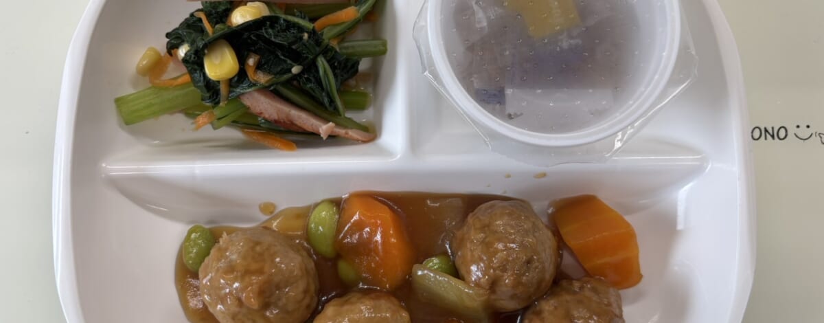 【親和の学生寮】今日の朝ごはん☆ミートボール炒め