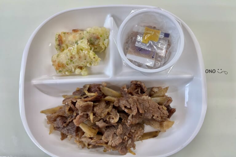 【親和の学生寮】今日の朝ごはん☆牛肉ごぼうしぐれ煮