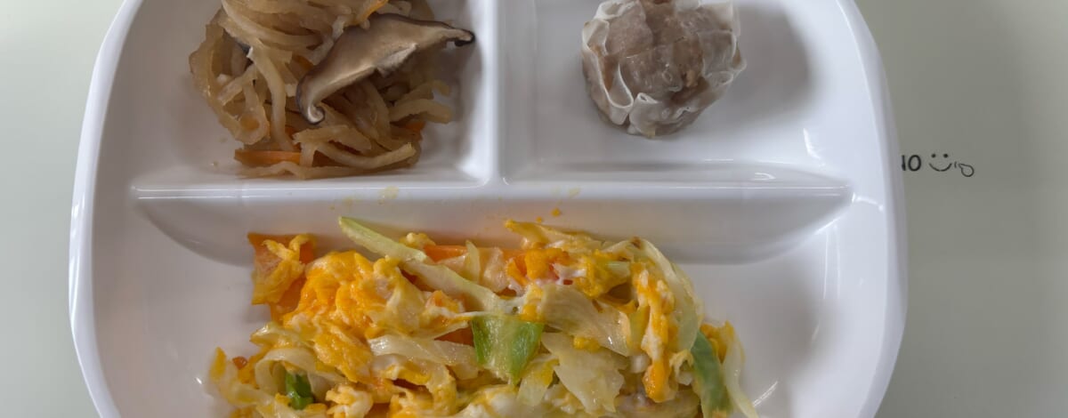 【親和の学生寮】今日の朝ごはん☆キャベツのたまご炒め