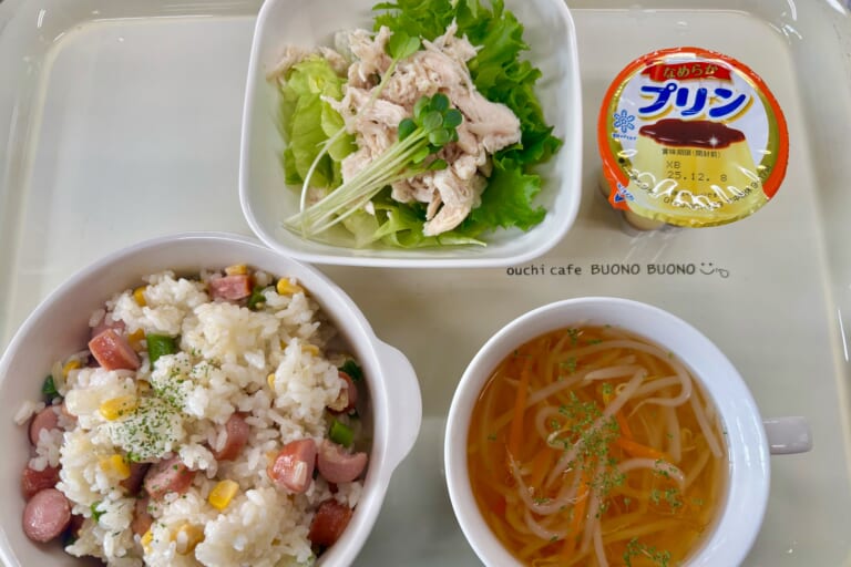 【親和の学生寮】今日の晩ごはん☆ウインナーピラフ