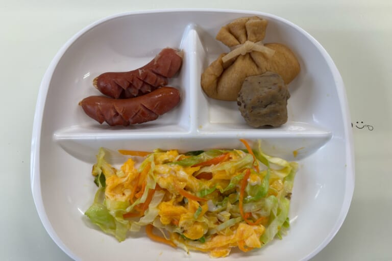 【親和の学生寮】今日の朝ごはん☆キャベツのたまご炒め