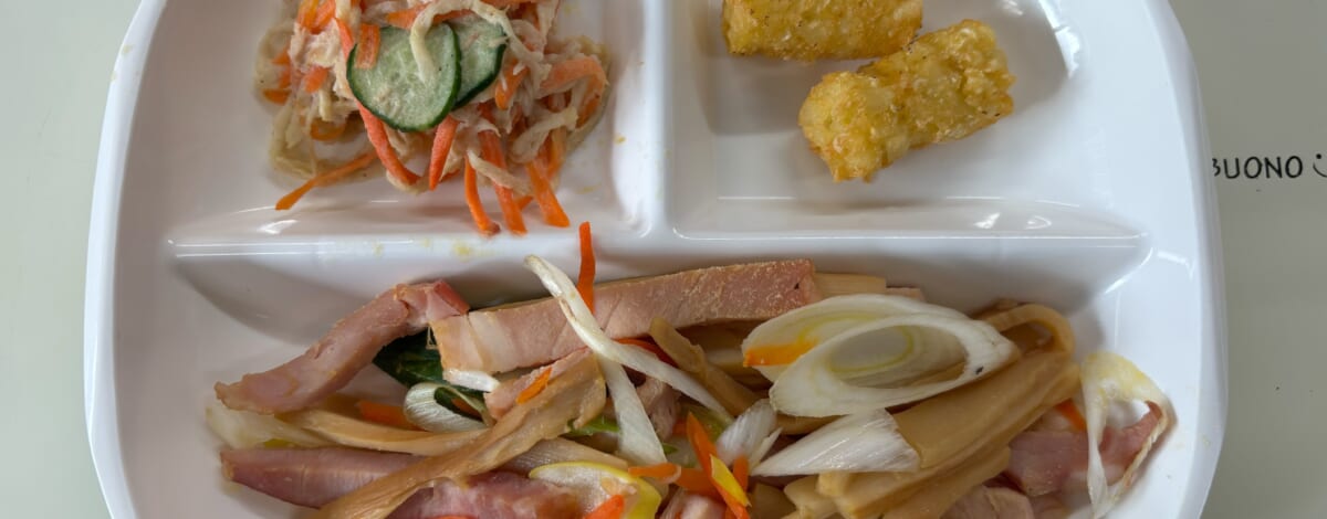 【親和の学生寮】今日の朝ごはん☆メンマのねぎ炒め