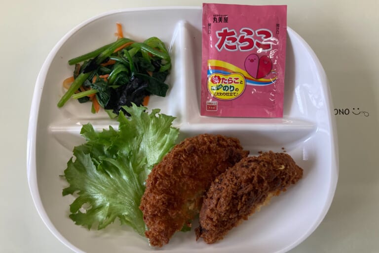 【親和の学生寮】今日の朝ごはん☆メンチカツ