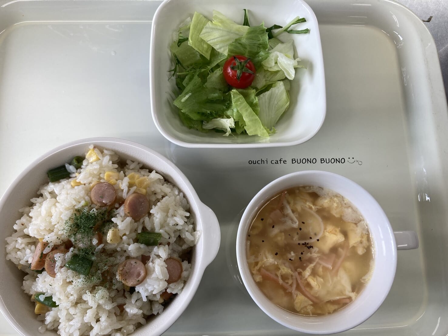 【親和の学生寮】今日の晩ごはん☆ウインナーピラフ
