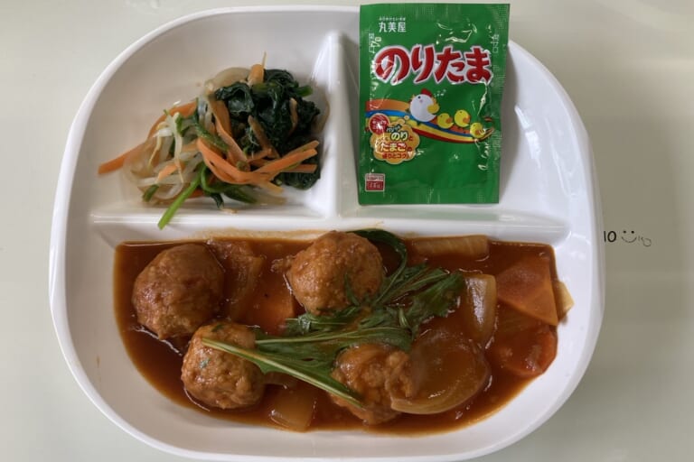 【親和の学生寮】今日の朝ごはん☆ミートボール炒め
