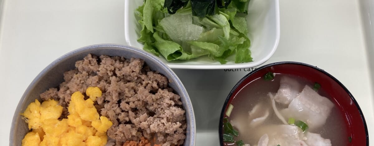 【親和の学生寮】今日の朝ごはん☆三色ごはん