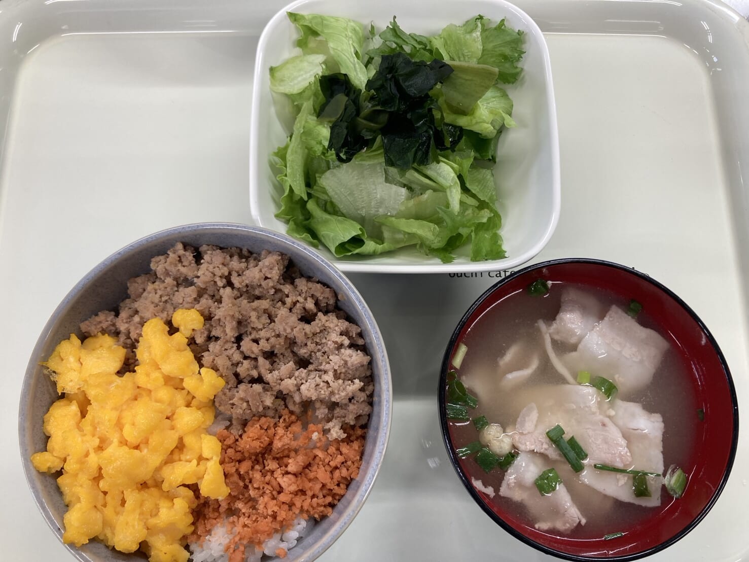【親和の学生寮】今日の朝ごはん☆三色ごはん
