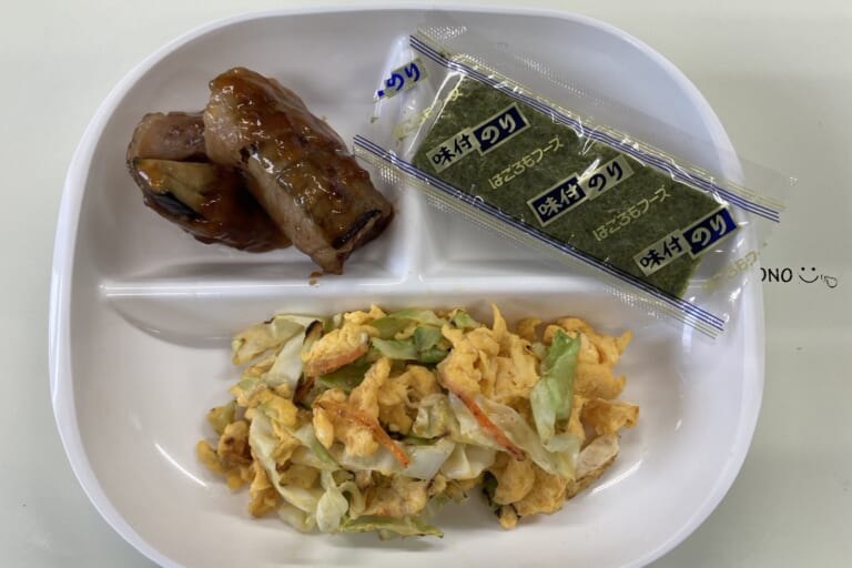 【親和の学生寮】今日の朝ごはん☆キャベツのたまご炒め