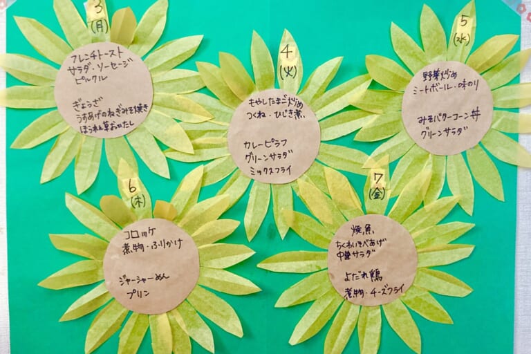 【親和の学生寮】今週のメニュー表（8/3～8/7）