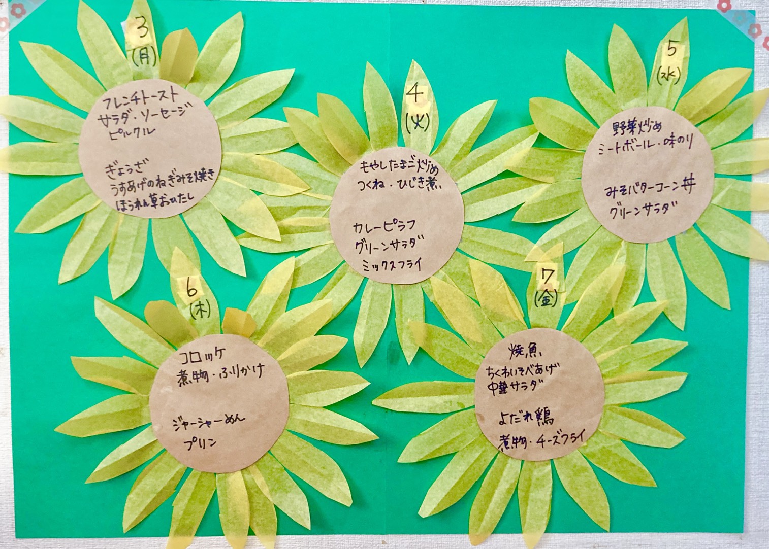 【親和の学生寮】今週のメニュー表(8/3~8/7)