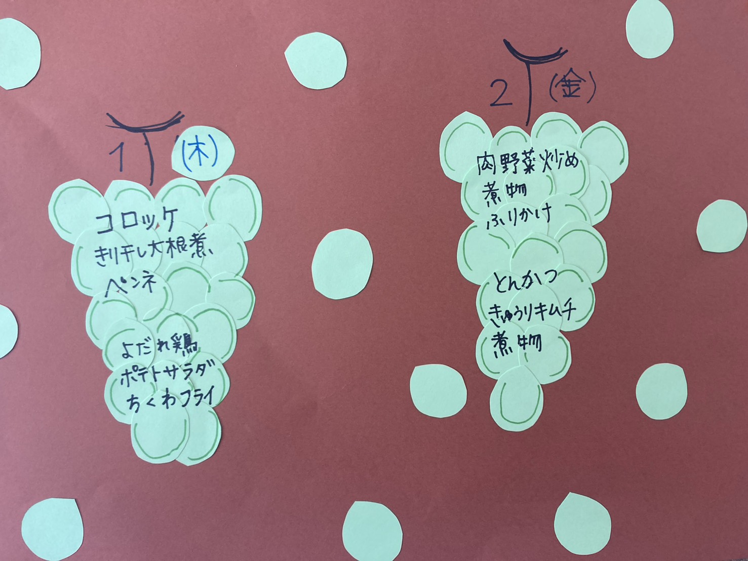 【親和の学生寮】今週のメニュー表(10/1~10/2)